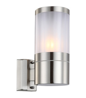 Xeloo Outdoor Modern Wall Lamp Silver Glossy IP44 1x E27-1