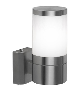 Xeloo Outdoor Modern Wall Lamp Silver Glossy IP44 1x E27-2