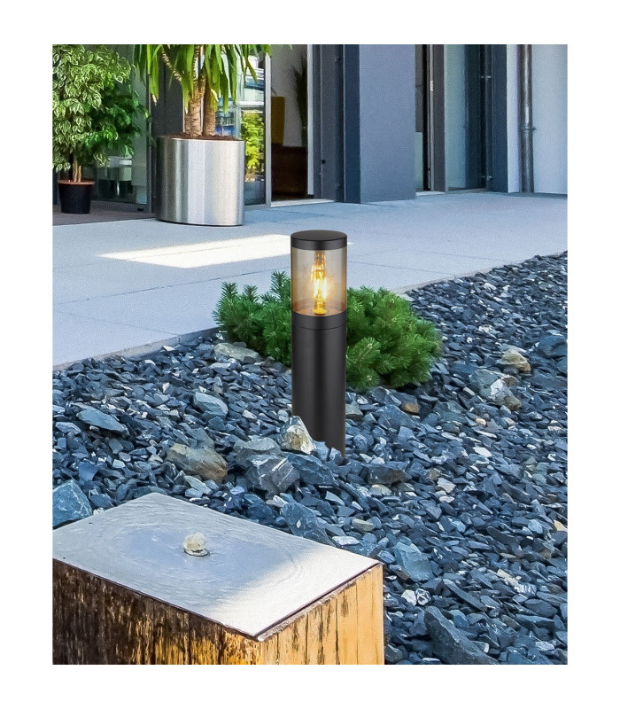 Xeloo Outdoor Bollard Matt Black IP44 1x E27-5