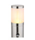 Xeloo PIR Outdoor Bollard Silver Glossy IP44 1x E27 Dawn Dusk Sensor-3