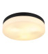 Vranos Outdoor Flush Matt Black IP44 Opal Glass Shade 3x E27-1