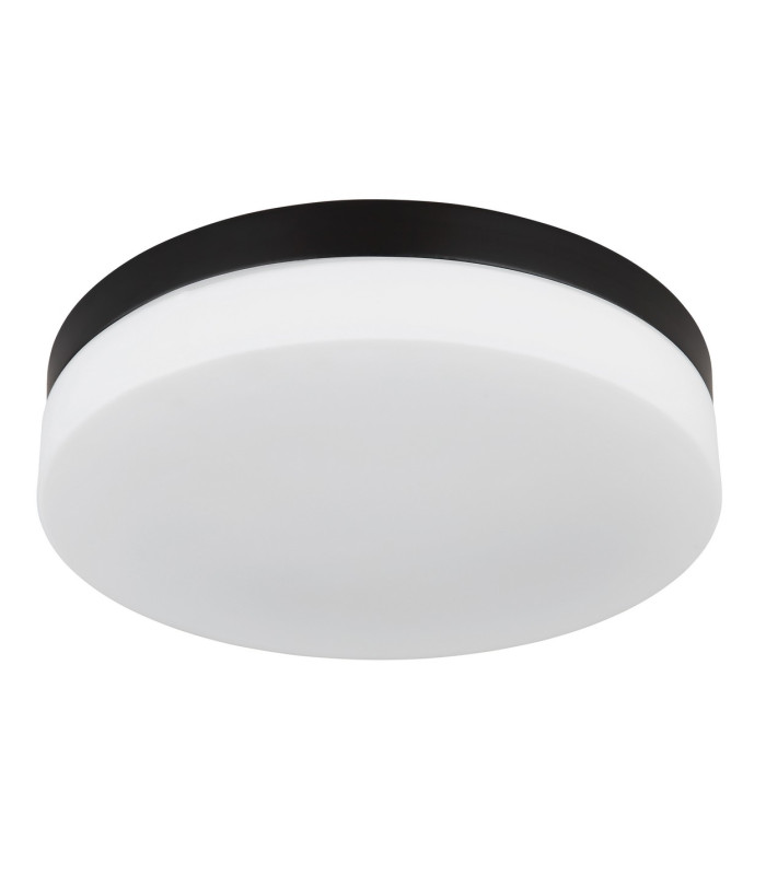Vranos Outdoor Flush Matt Black IP44 Opal Glass Shade 3x E27-2