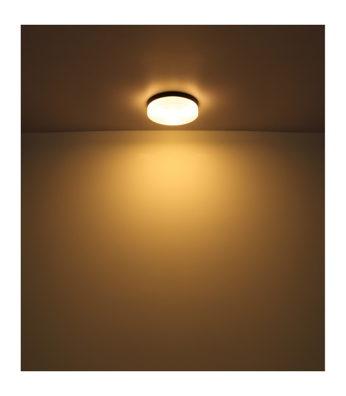 Vranos Outdoor Flush Matt Black IP44 Opal Glass Shade 3x E27-4