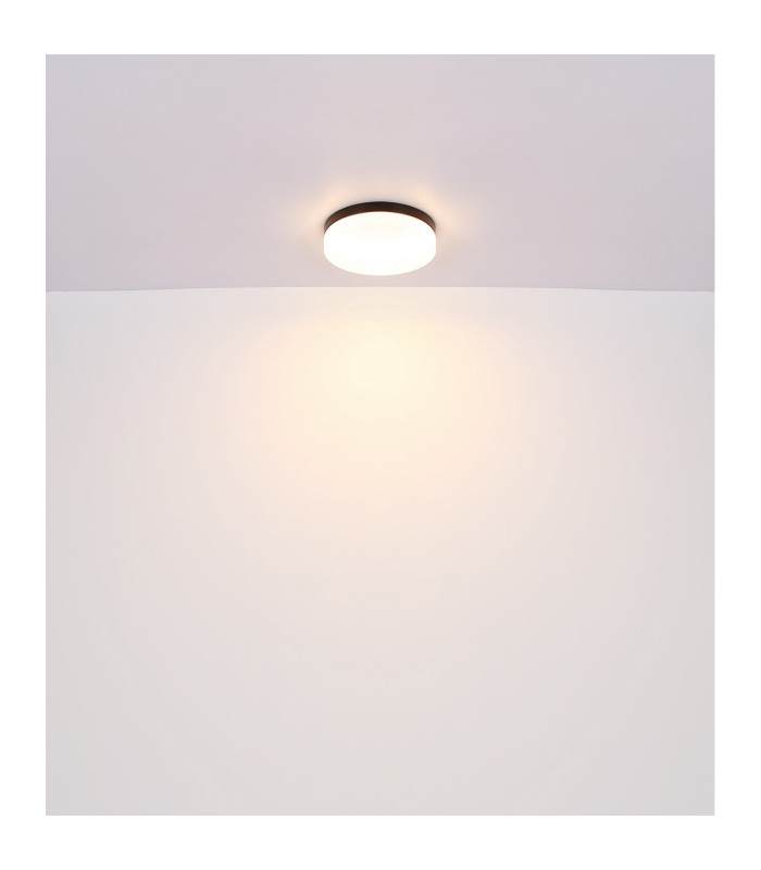 Vranos Outdoor Flush Matt Black IP44 Opal Glass Shade 3x E27-5