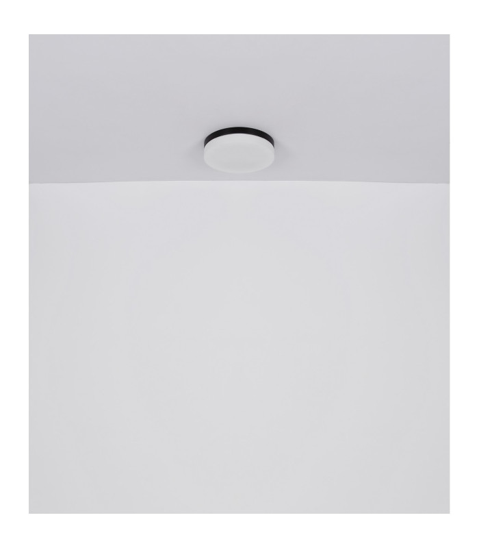 Vranos Outdoor Flush Matt Black IP44 Opal Glass Shade 3x E27-6