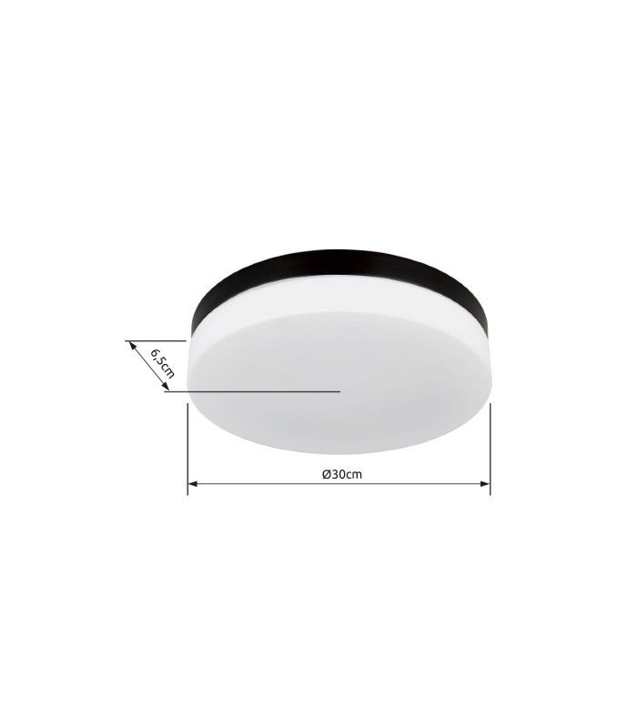Vranos Outdoor Flush Matt Black IP44 Opal Glass Shade 3x E27-8