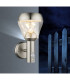 Monte PIR Outdoor Modern Wall Lamp Stainless Steel IP44 Clear Glass Shade LED 3000K Dawn Dusk Sensor