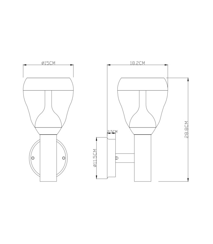 Monte Outdoor Modern Wall Lamp Stainless Steel IP44 Clear Glass Shade LED 3000K-4