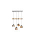 Java Bar Pendant Ceiling Light Black 4x E27