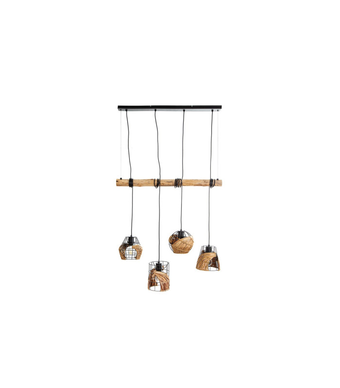 Java Bar Pendant Ceiling Light Black 4x E27
