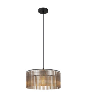 Leeds Cylindrical Pendant Ceiling Light Matt Black 1x E27-1