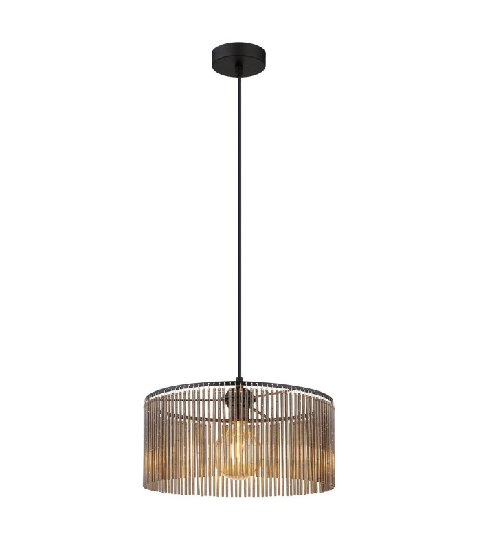 Leeds Cylindrical Pendant Ceiling Light Matt Black 1x E27-1