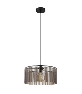 Leeds Cylindrical Pendant Ceiling Light Matt Black 1x E27-2