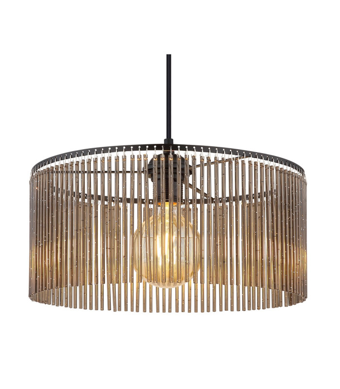 Leeds Cylindrical Pendant Ceiling Light Matt Black 1x E27-3