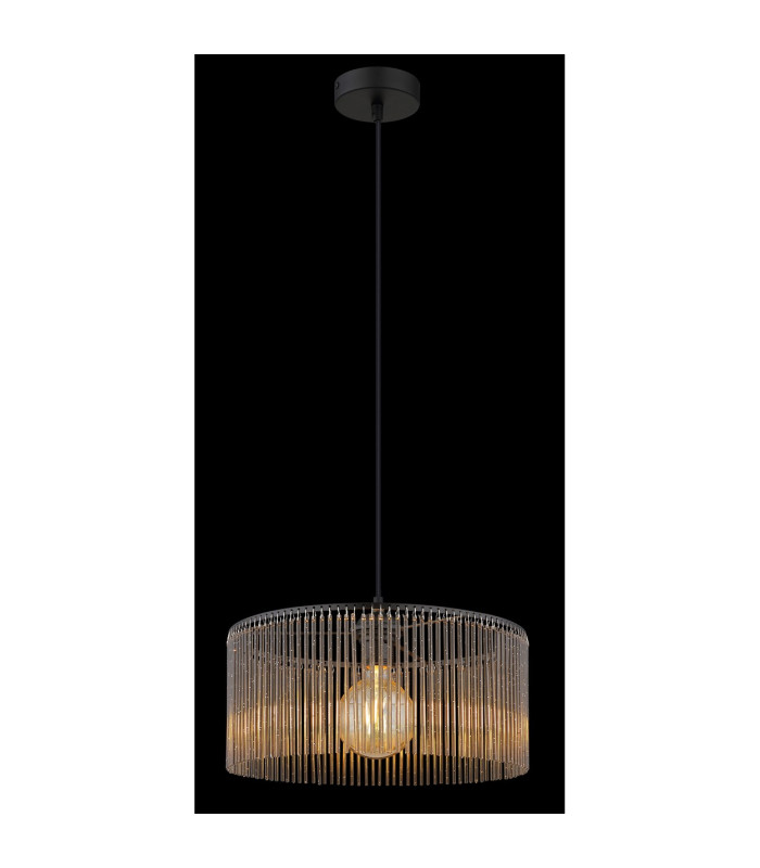Leeds Cylindrical Pendant Ceiling Light Matt Black 1x E27-4