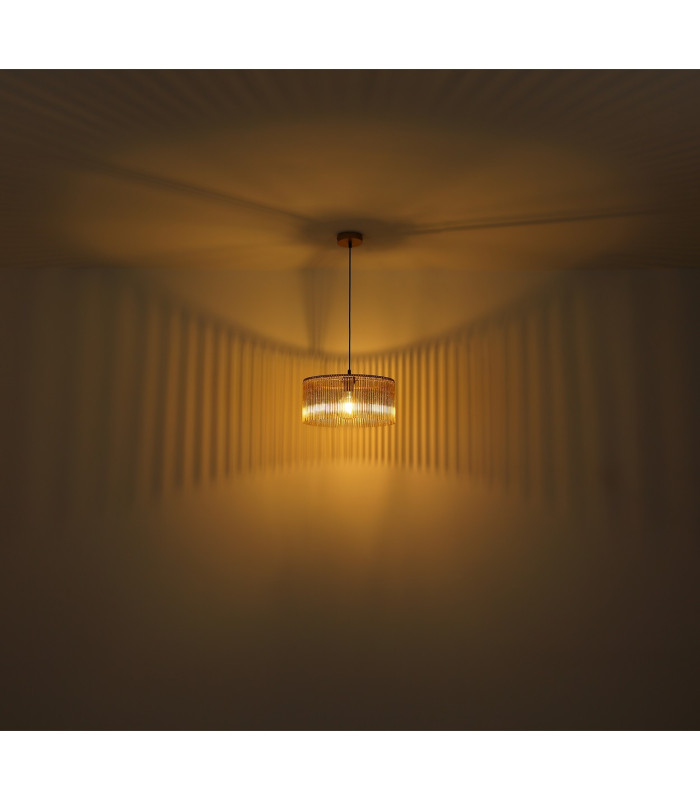 Leeds Cylindrical Pendant Ceiling Light Matt Black 1x E27-5