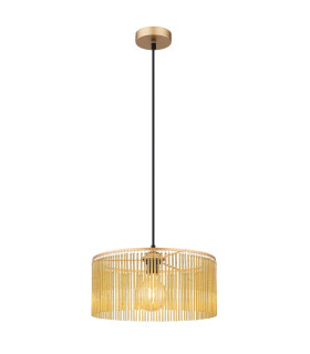 Leeds Cylindrical Pendant Ceiling Light Gold Colours Antique 1x E27-1