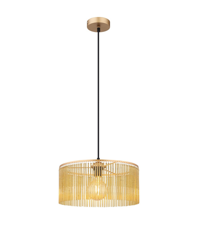 Leeds Cylindrical Pendant Ceiling Light Gold Colours Antique 1x E27-1