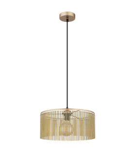 Leeds Cylindrical Pendant Ceiling Light Gold Colours Antique 1x E27-2