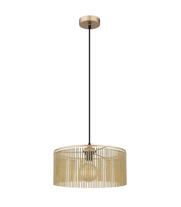 Leeds Cylindrical Pendant Ceiling Light Gold Colours Antique 1x E27-2