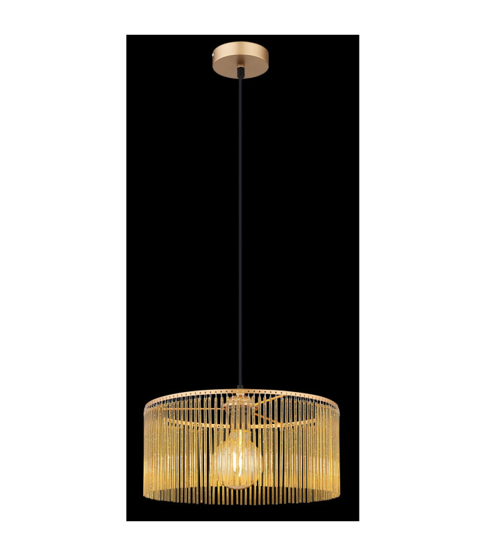 Leeds Cylindrical Pendant Ceiling Light Gold Colours Antique 1x E27-4