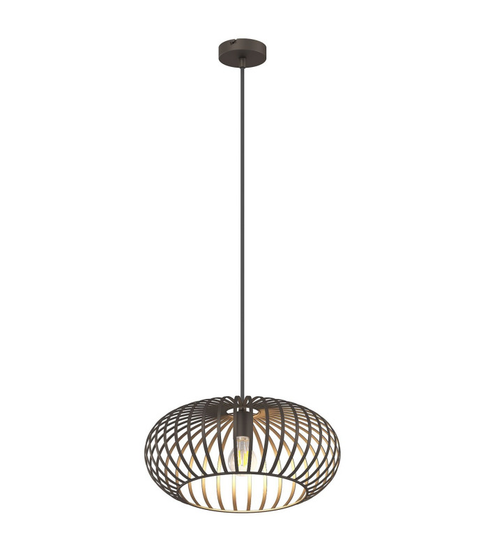 Max Wire Frame Pendant Ceiling Light Brown 1x E27-1
