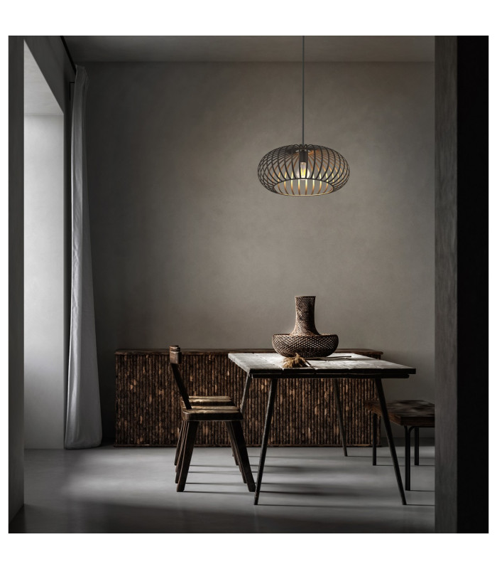 Max Wire Frame Pendant Ceiling Light Brown 1x E27-5