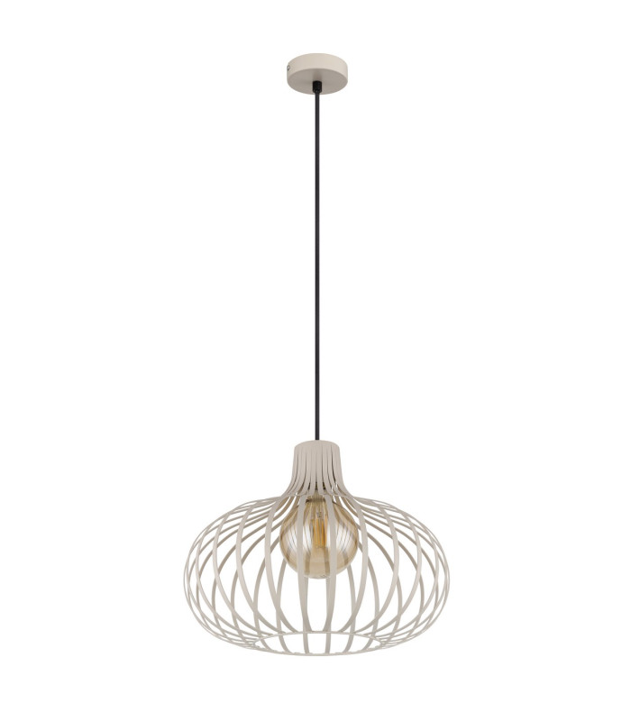 Mateo Wire Frame Pendant Ceiling Light Creme Coloured Matt 1x E27-2