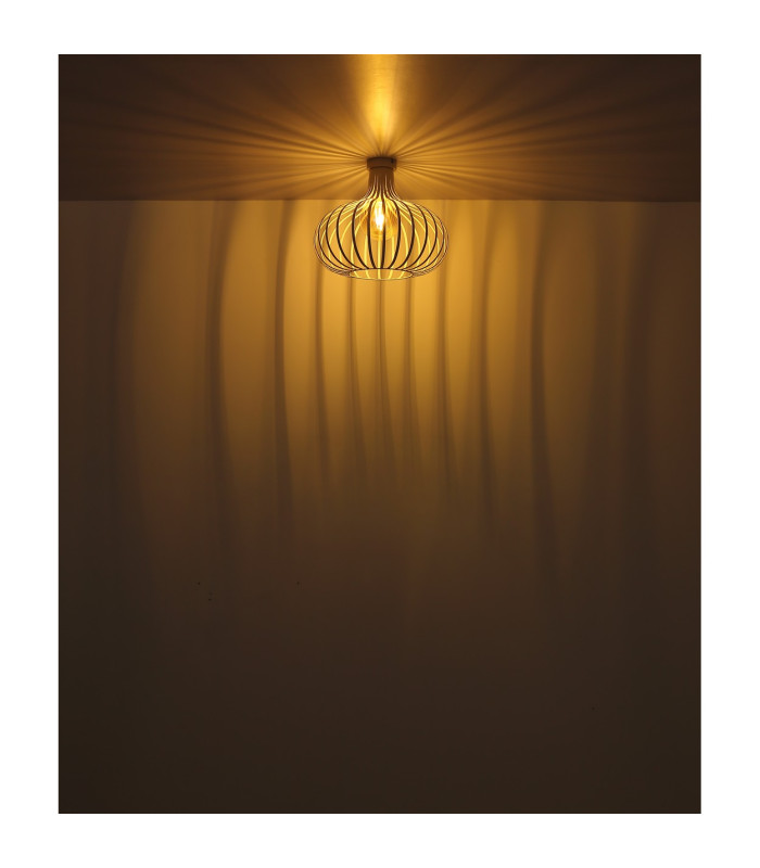 Mateo Wire Frame Pendant Ceiling Light Creme Coloured Matt 1x E27-5