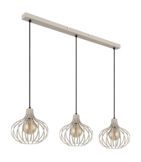 Mateo Bar Pendant Ceiling Light Creme Coloured Matt 3x E27-2