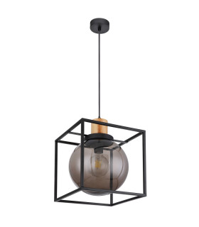 Hilko Wire Frame Pendant Ceiling Light Matt Black 1x E27-2