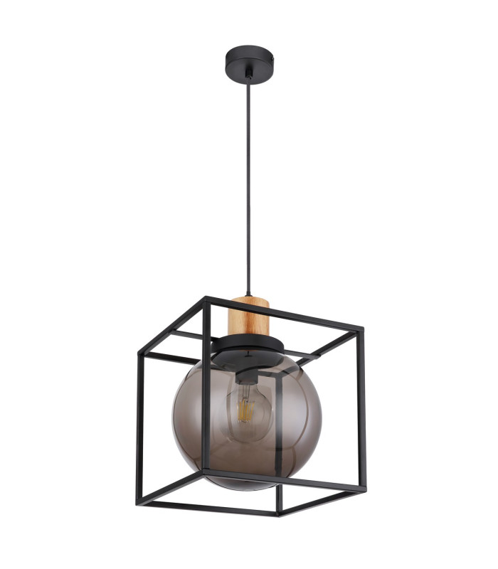 Hilko Wire Frame Pendant Ceiling Light Matt Black 1x E27-2