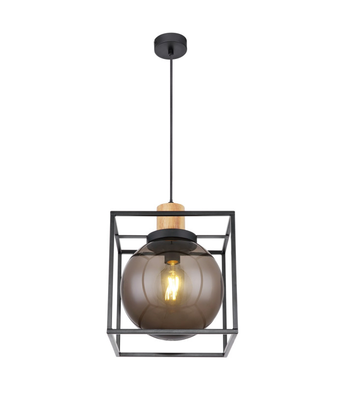 Hilko Wire Frame Pendant Ceiling Light Matt Black 1x E27-3