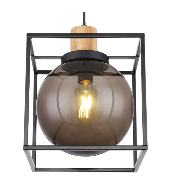 Hilko Wire Frame Pendant Ceiling Light Matt Black 1x E27-4