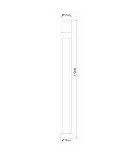 Nexa Outdoor Bollard Grey IP44 LED 3000K-2