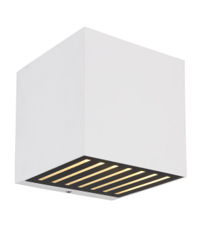 Illi Outdoor Up Down Wall Lamp White Matt IP54 Clear Glass Shade LED 3000K-1