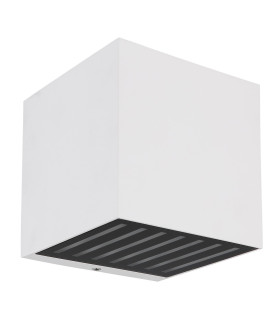 Illi Outdoor Up Down Wall Lamp White Matt IP54 Clear Glass Shade LED 3000K-2