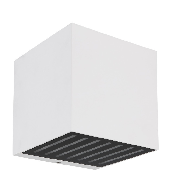 Illi Outdoor Up Down Wall Lamp White Matt IP54 Clear Glass Shade LED 3000K-2