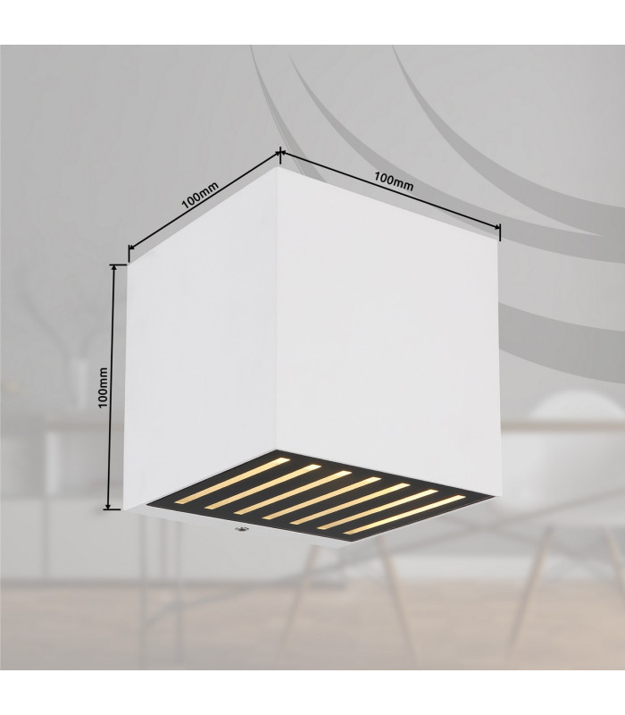 Illi Outdoor Up Down Wall Lamp White Matt IP54 Clear Glass Shade LED 3000K-5