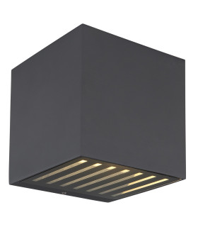 Illi Outdoor Up Down Wall Lamp Anthracite IP54 Clear Glass Shade LED 3000K-1