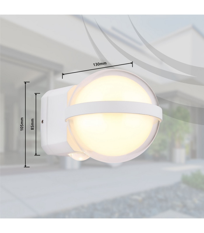 Illi Outdoor Globe Wall Lamp White Matt IP54 LED 3000K-6