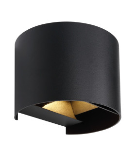 Veronika Outdoor Up Down Wall Lamp Matt Black IP54 Clear Glass Shade LED 3000K-1