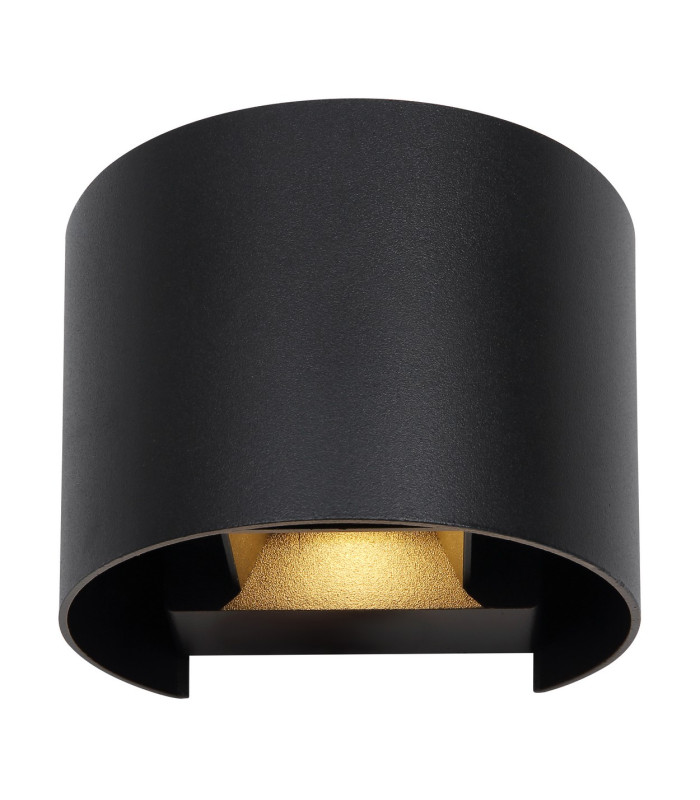 Veronika Outdoor Up Down Wall Lamp Matt Black IP54 Clear Glass Shade LED 3000K-3