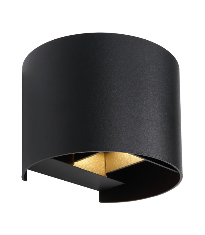 Veronika Outdoor Up Down Wall Lamp Matt Black IP54 Clear Glass Shade LED 3000K-4