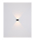 Veronika Outdoor Up Down Wall Lamp Matt Black IP54 Clear Glass Shade LED 3000K-6