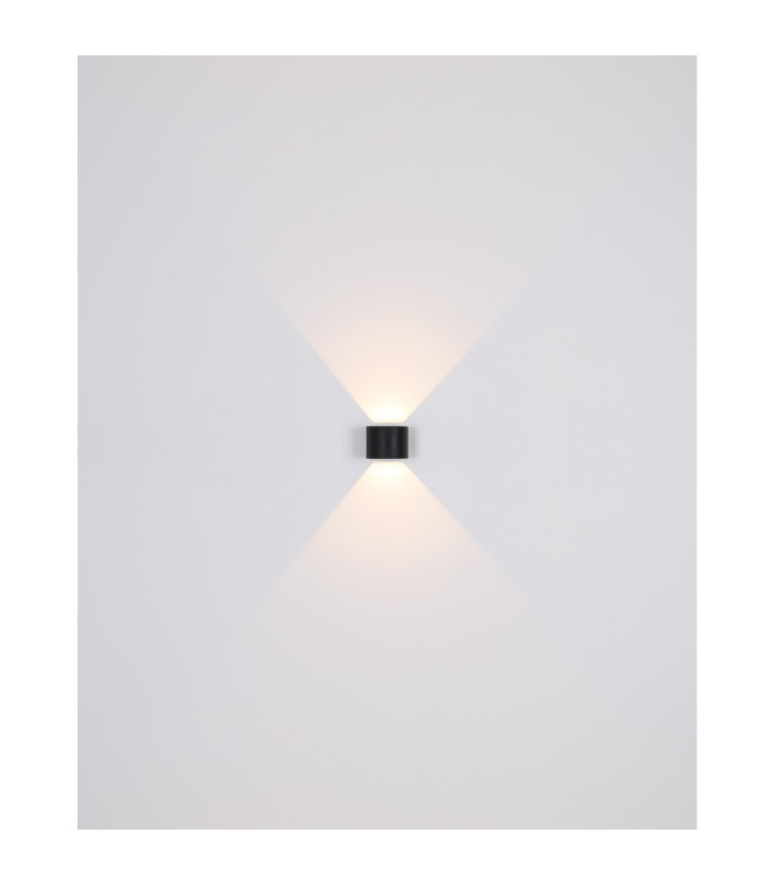 Veronika Outdoor Up Down Wall Lamp Matt Black IP54 Clear Glass Shade LED 3000K-6