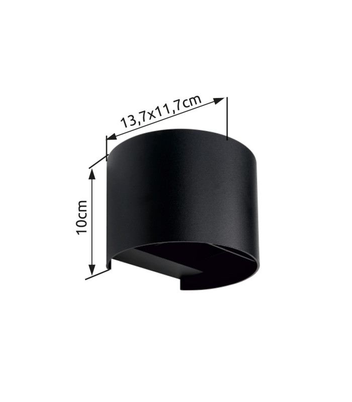 Veronika Outdoor Up Down Wall Lamp Matt Black IP54 Clear Glass Shade LED 3000K-9