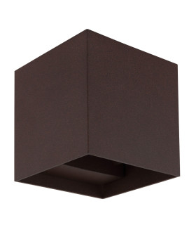 Veronika Outdoor Up Down Wall Lamp Rust Colored Matt IP54 Clear Glass Shade 2x LED 3000K-2