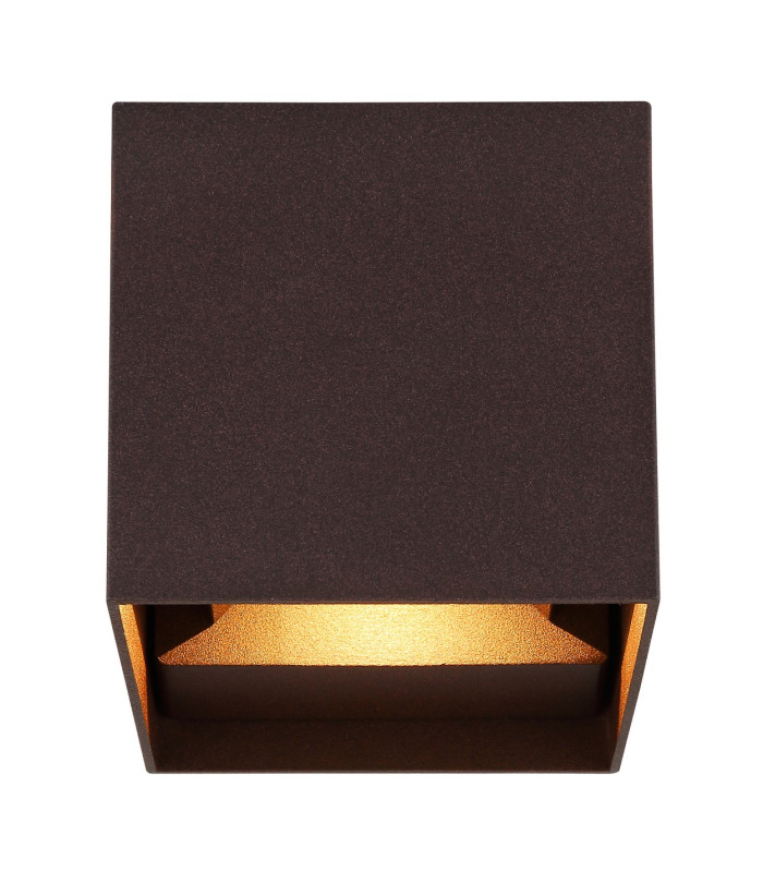 Veronika Outdoor Up Down Wall Lamp Rust Colored Matt IP54 Clear Glass Shade 2x LED 3000K-3
