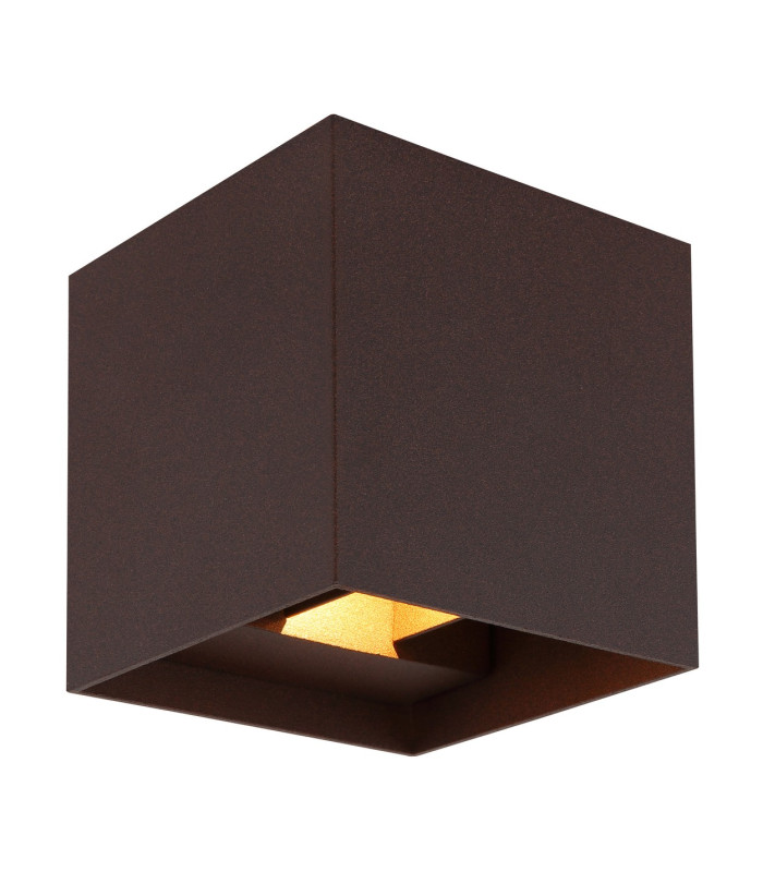 Veronika Outdoor Up Down Wall Lamp Rust Colored Matt IP54 Clear Glass Shade 2x LED 3000K-5